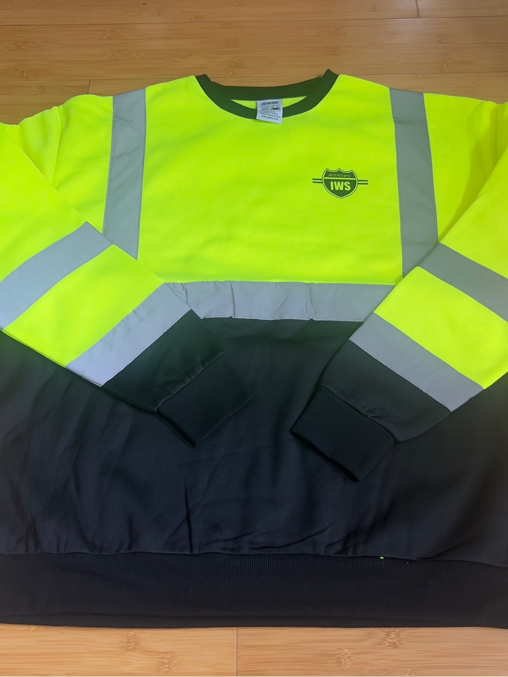 Y-Pers Men's Hi Vis Class 3 Two-Tone Crewneck Sweatshirt Yellow Black 2XL New